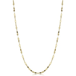 14k Gold Mirror Chain Link Necklace, Glitter Chain Necklace, Gold Chain Necklace, Long Layering Necklace, black friday sale - (8-B3)