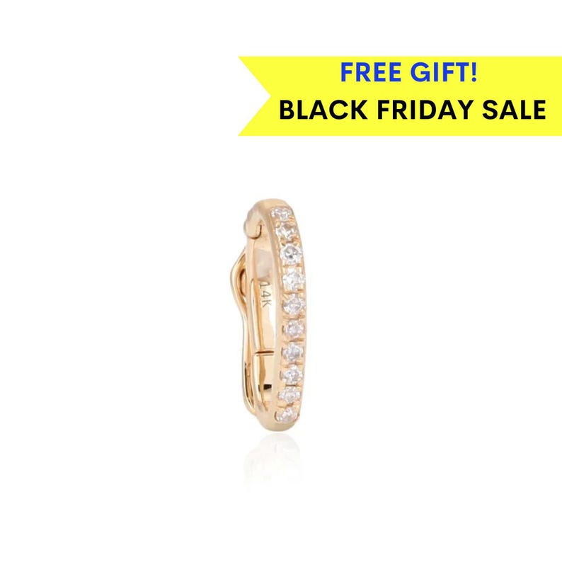 14K diamanten sluiting, diamanten bedelslot, 14K diamanten slot, 14K massief gouden diamantverbeteraar bedelhangerslot, Black Friday-uitverkoop, sieradenslot afbeelding 1