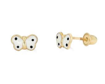 DTPsilver Orecchini A Farfalla In Argento 925 Placcato Oro Giallo O Rosa – 16x23 Mm – Eleganti E Unici