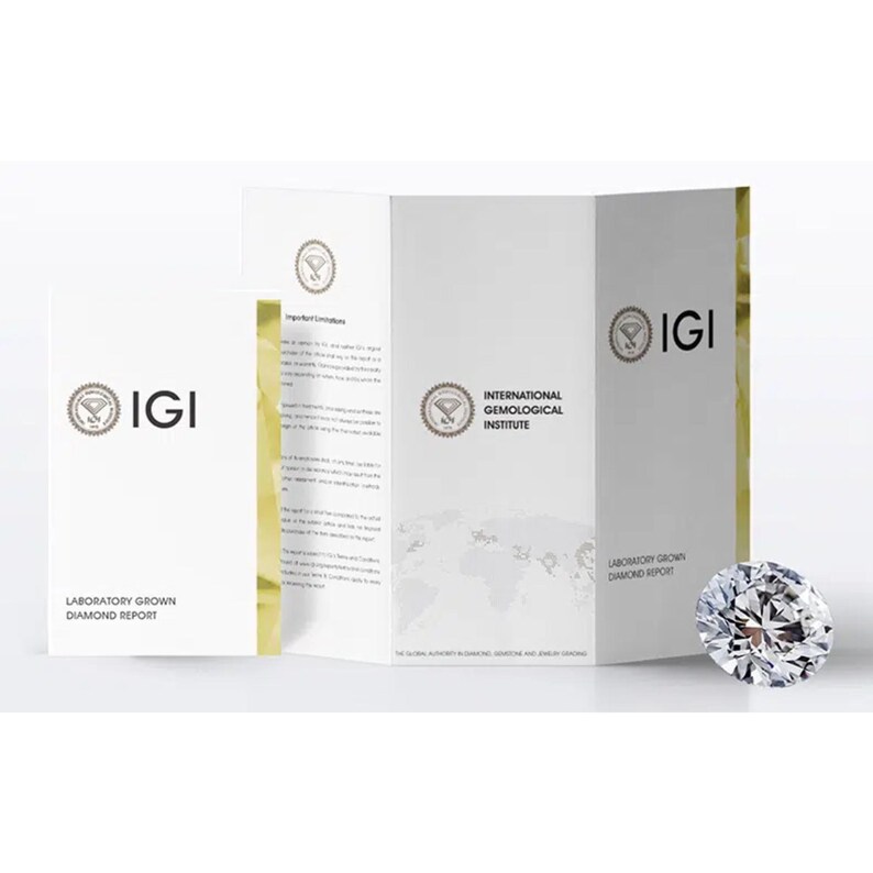 IGI Certificate for 14K Lab Grown Diamond Stud Earrings