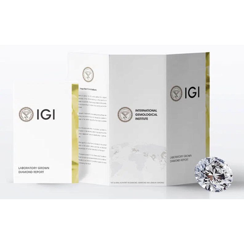 IGI Certificate for 14K Lab Grown Diamond Stud Earrings