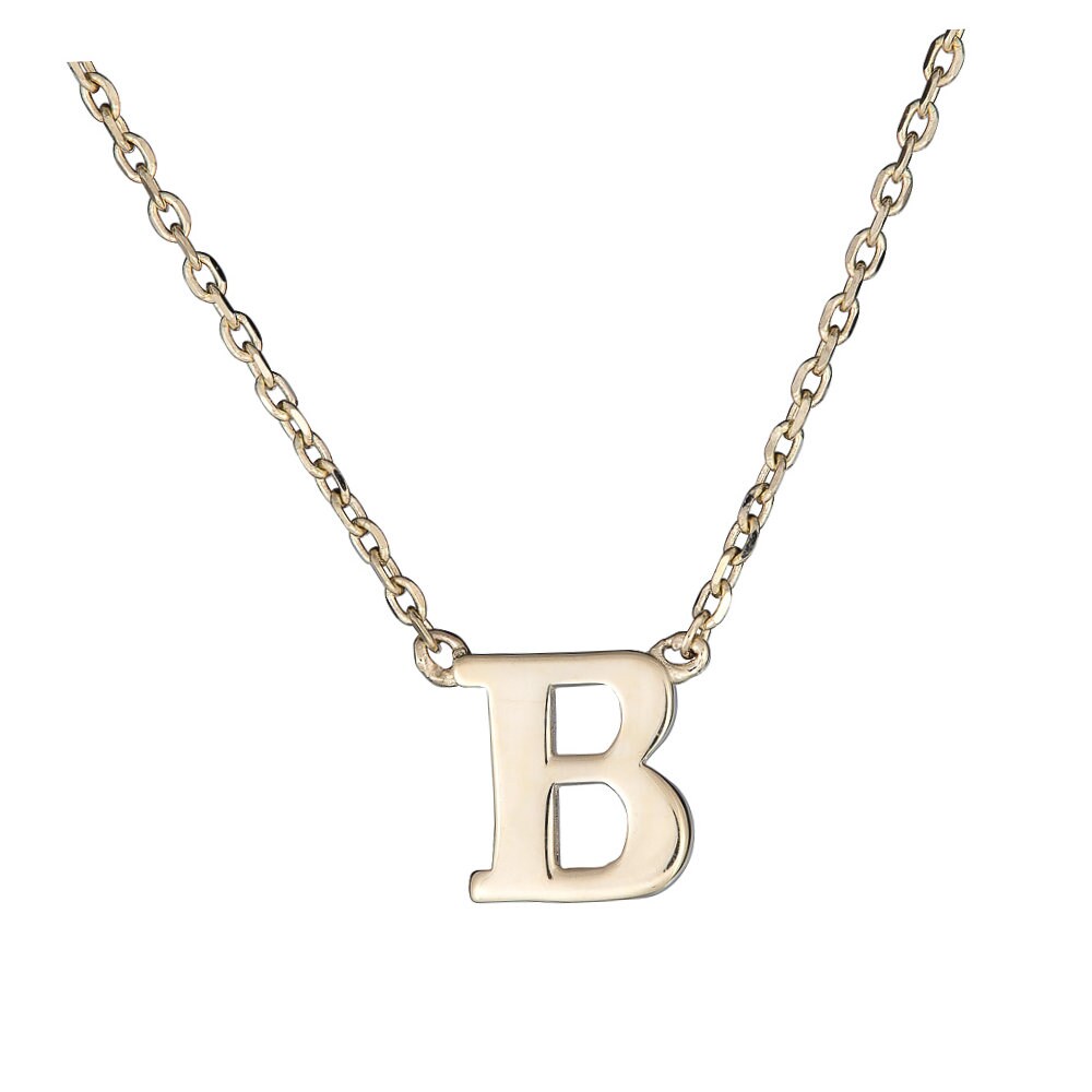 14k Gold Initial Necklace Letter Necklace Personalized Etsy