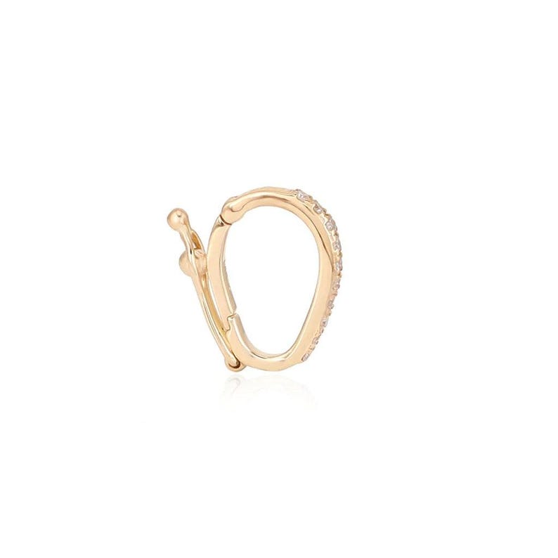 14K diamanten sluiting, diamanten bedelslot, 14K diamanten slot, 14K massief gouden diamantverbeteraar bedelhangerslot, Black Friday-uitverkoop, sieradenslot afbeelding 3