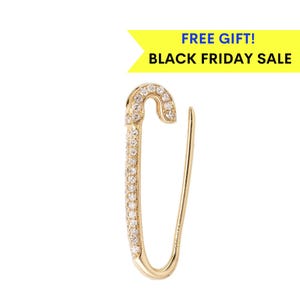 Dije de imperdible de diamante, pendiente de imperdible de diamante en oro de 14 quilates, dije de diamante, colgante con dije de diamante, regalo de Navidad, joyería del Black Friday