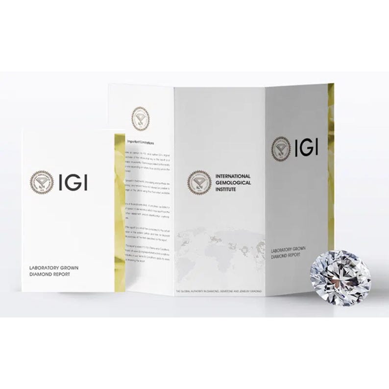 IGI Certificate for 14K Lab Grown Diamond Stud Earrings