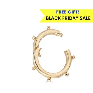 14K Solid Gold Enhancer Charm Lock, 14k Gold Charm Lock, Gold Charm Holder, Solid Gold Multi Charm Holder, Solid Gold Round Pendant Lock