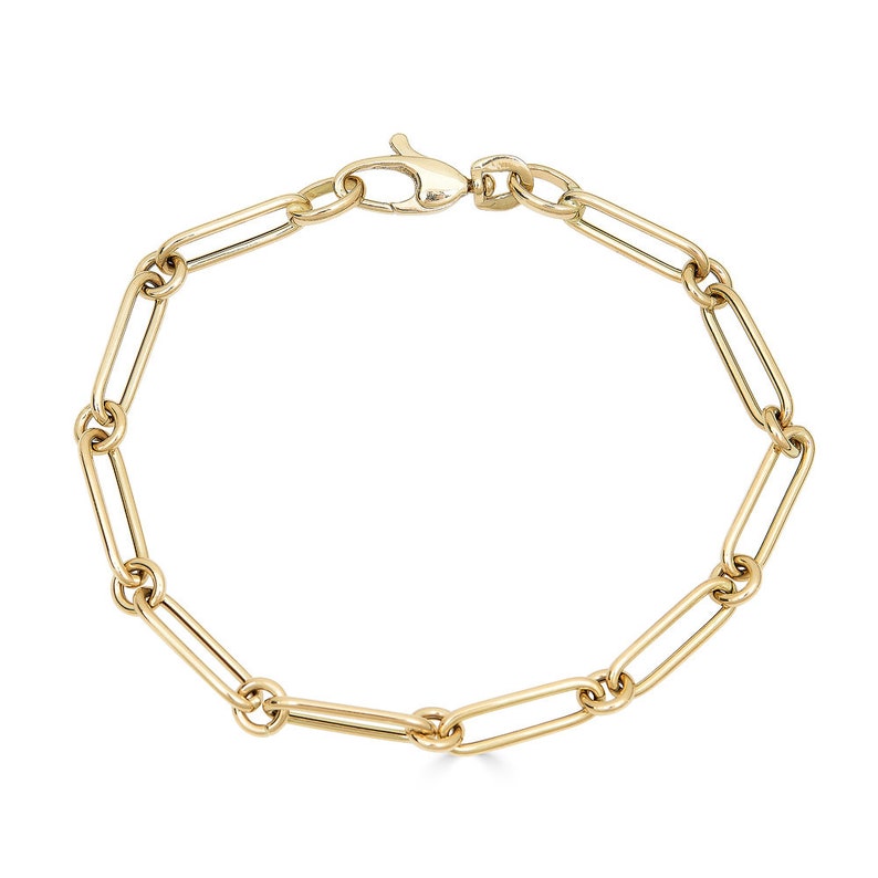 14k Gold Box Chain Bracelet Thick Chain Bracelet Layering Etsy