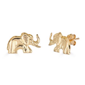 14K Gold Elefant Ohrstecker, Echtgold Elefant Ohrringe, Solid Gold Elefant Ohrstecker, Ohrringe für Mädchen, Geschenk für sie