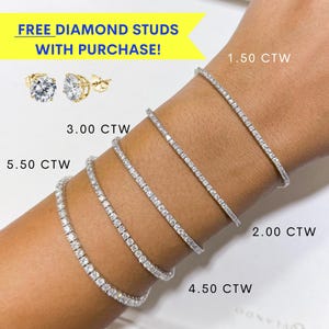 Diamant-Tennis-Armband, D / E / F VS 1,50 ct - 6,00 ct, 14K Labor gewachsenes Diamant-Tennis-Armband, 14K Massivgold-Tennis-Armband, Jubiläumsgeschenk