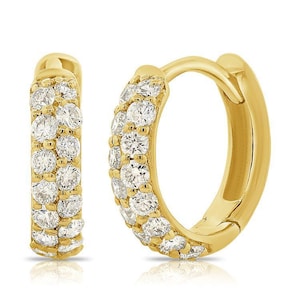 14K Classic Pave Diamond Huggies