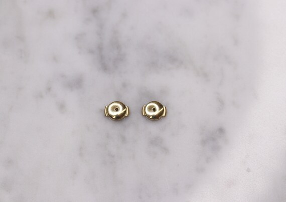 14k Yellow Gold and Silicone Earring Back Replacement Secure and