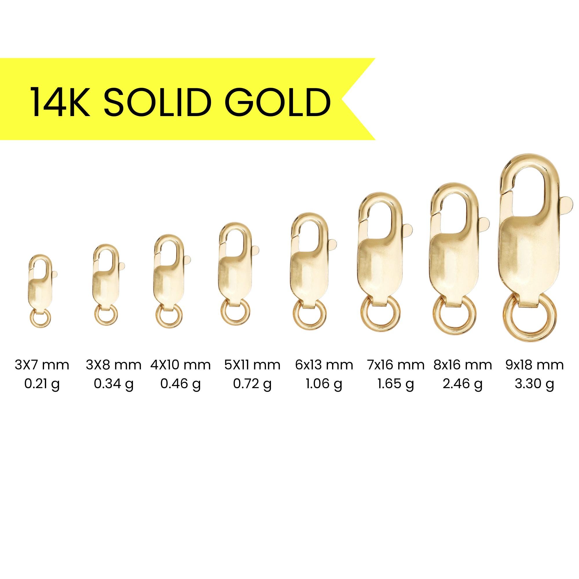 14K Solid Gold Lobster Lock, 14K Solid Gold Oval Lobster Clasp