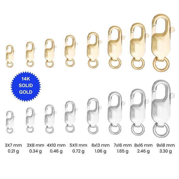 Buy 14K Solid Gold Lobster Lock, 14K Solid Gold Oval Lobster Clasp