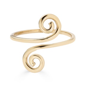 14K Swirl Toe Ring, 14K Solid Gold Swirl Toe Ring, Real Gold Toe Ring, 14K Gold Toe Ring, Adjustable Toe Ring, Summer toe jewelry, gift her