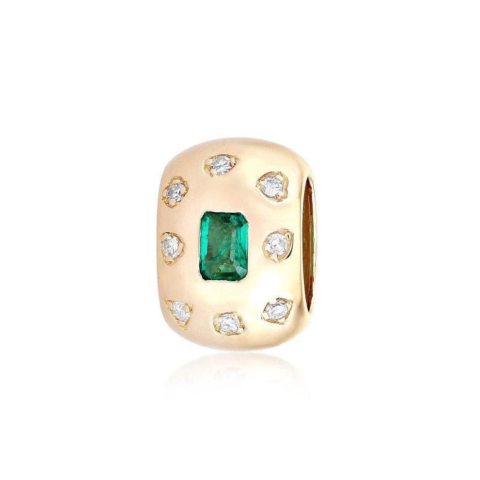 Bead Enhancer 14K Diamond Bead Spacer, Diamond Connector Bead Spacer, Diamond ...