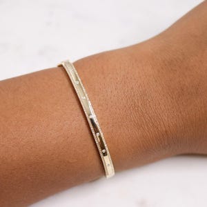 14k Gold Diamond Bangle, Diamond Baguette Bangle, Gold Diamond Bracelet, 14k gold diamond Stacking bracelet, 14k Diamond bracelet, Gift