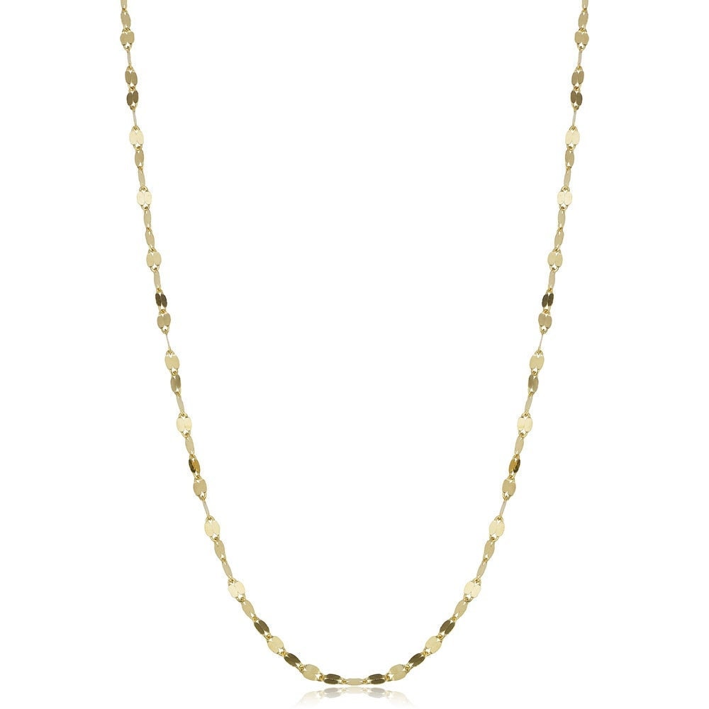 14k Gold Mirror Chain Link Necklace 