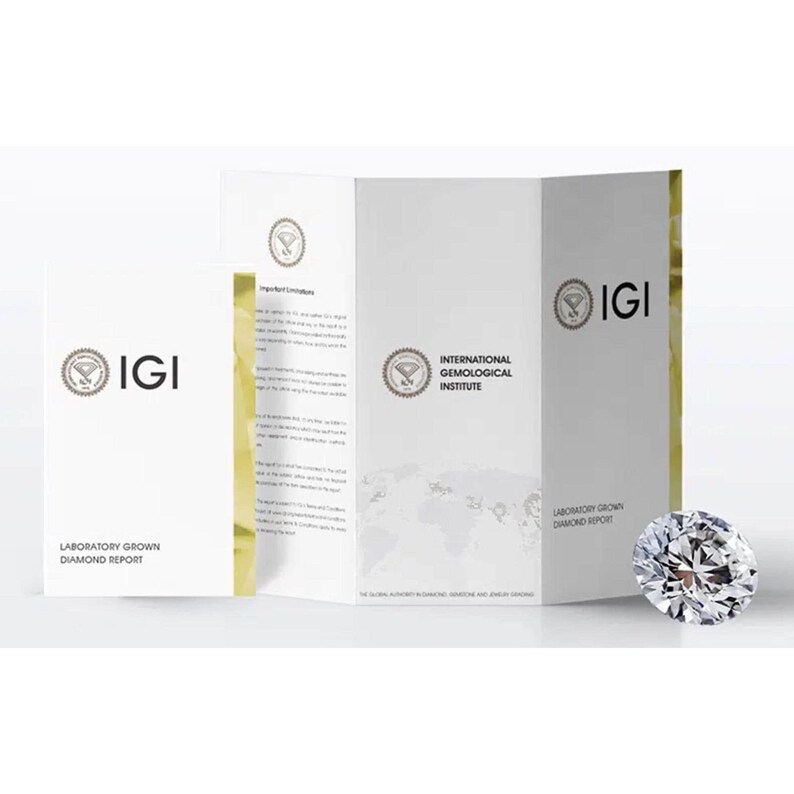 IGI Certificate for 14K Lab Grown Diamond Stud Earrings