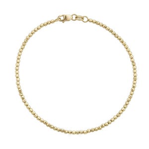 14k Gold Diamond Cut Ball Chain Gold Bracelet, Glitter Gold Beaded Bracelet, Gold Layering Bracelet, black friday sale, Stacking bracelet