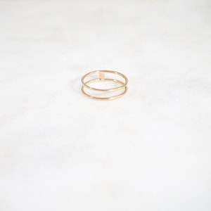 14k Gold Double Band Ring, Black Friday Sale, midi 14k gold stackable ring, Double band ring, 14k wedding band, black friday sale, christmas