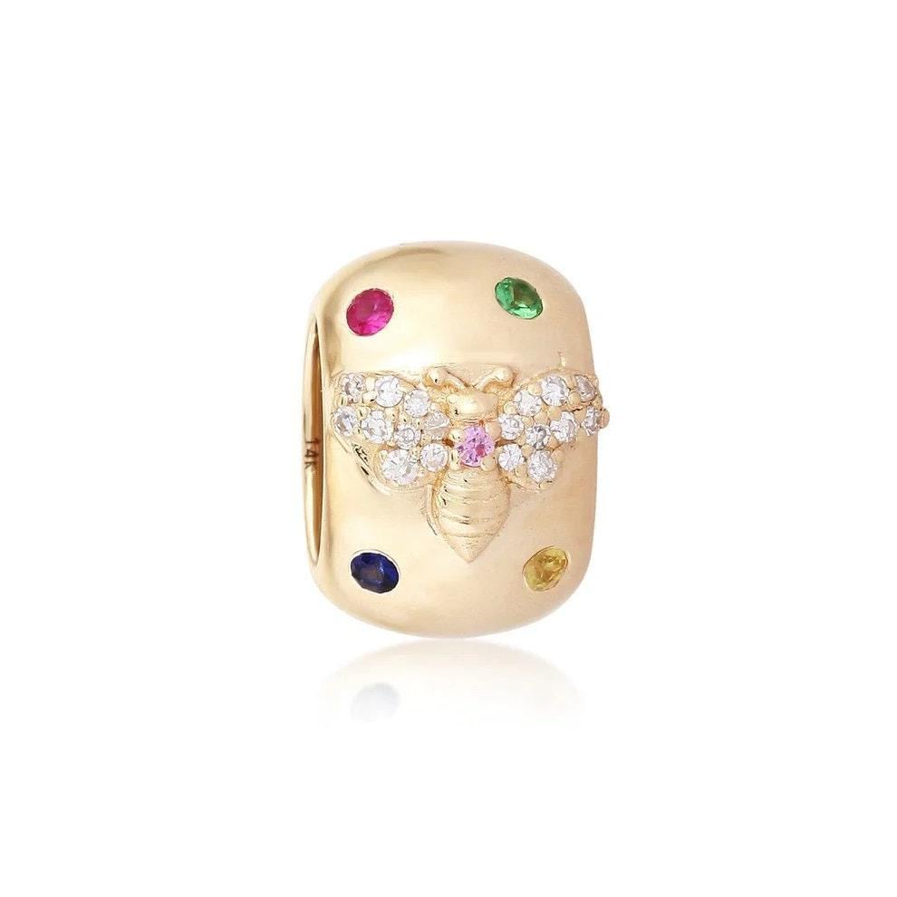 Bead Enhancer 14K Diamond Bead Spacer, Diamond Connector Bead Spacer, Diamond ...