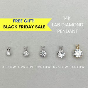 14K Diamond Pendant, IGI Certified 14K Lab Grown Diamond Pendant, SHIPS IMMEDIATELY, Diamond Solitaire Necklace, Christmas gift for wife