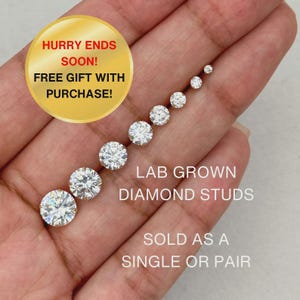 14K Lab Grown Diamond Studs, IGI Certified Diamond Stud Earrings,everyday diamond earrings, Anniversary Gift for her, Christmas Gift for her