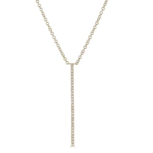 14k Gold Diamond Bar Necklace, Everyday necklace, Diamond necklace, Diamond Bar Necklace, Diamond Charm Necklace, GIft for her