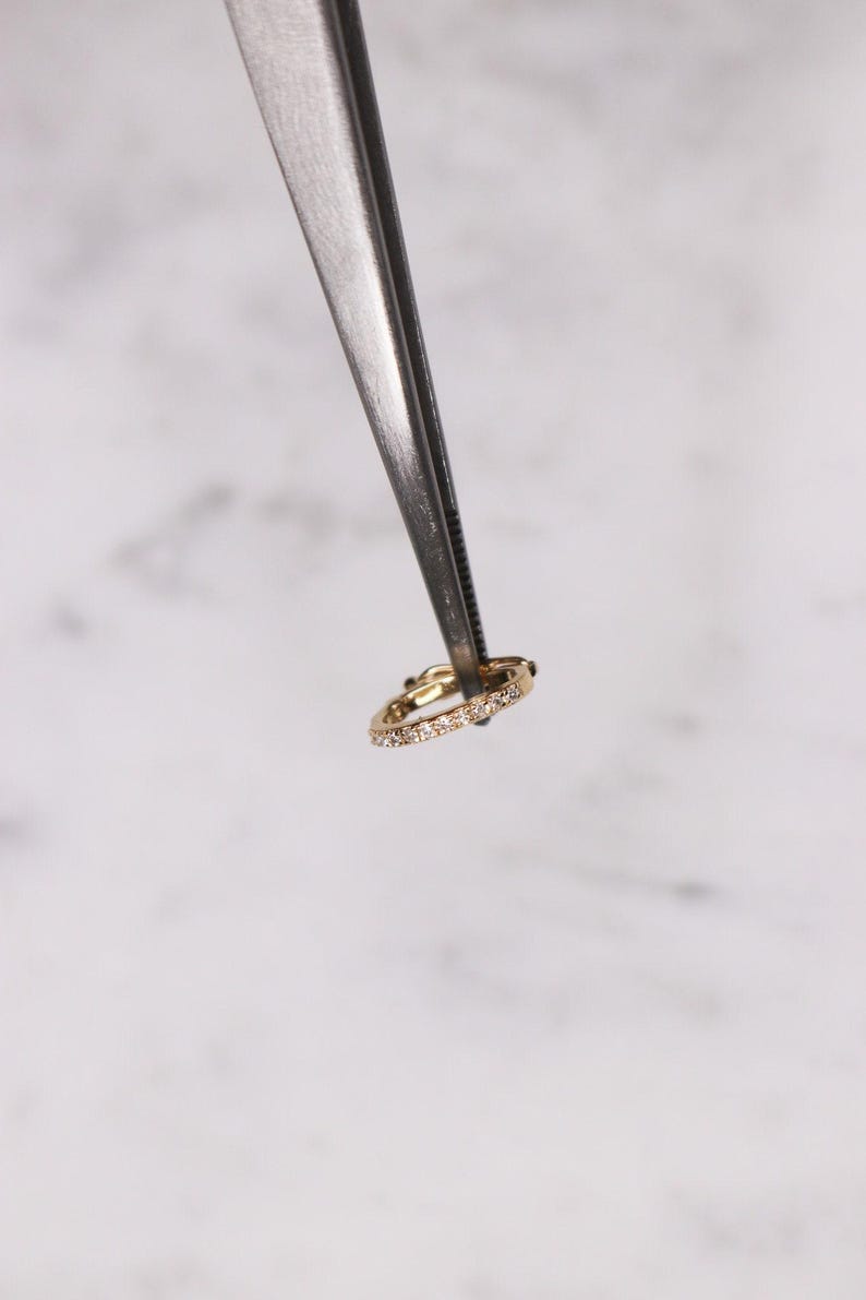 14K diamanten sluiting, diamanten bedelslot, 14K diamanten slot, 14K massief gouden diamantverbeteraar bedelhangerslot, Black Friday-uitverkoop, sieradenslot afbeelding 9