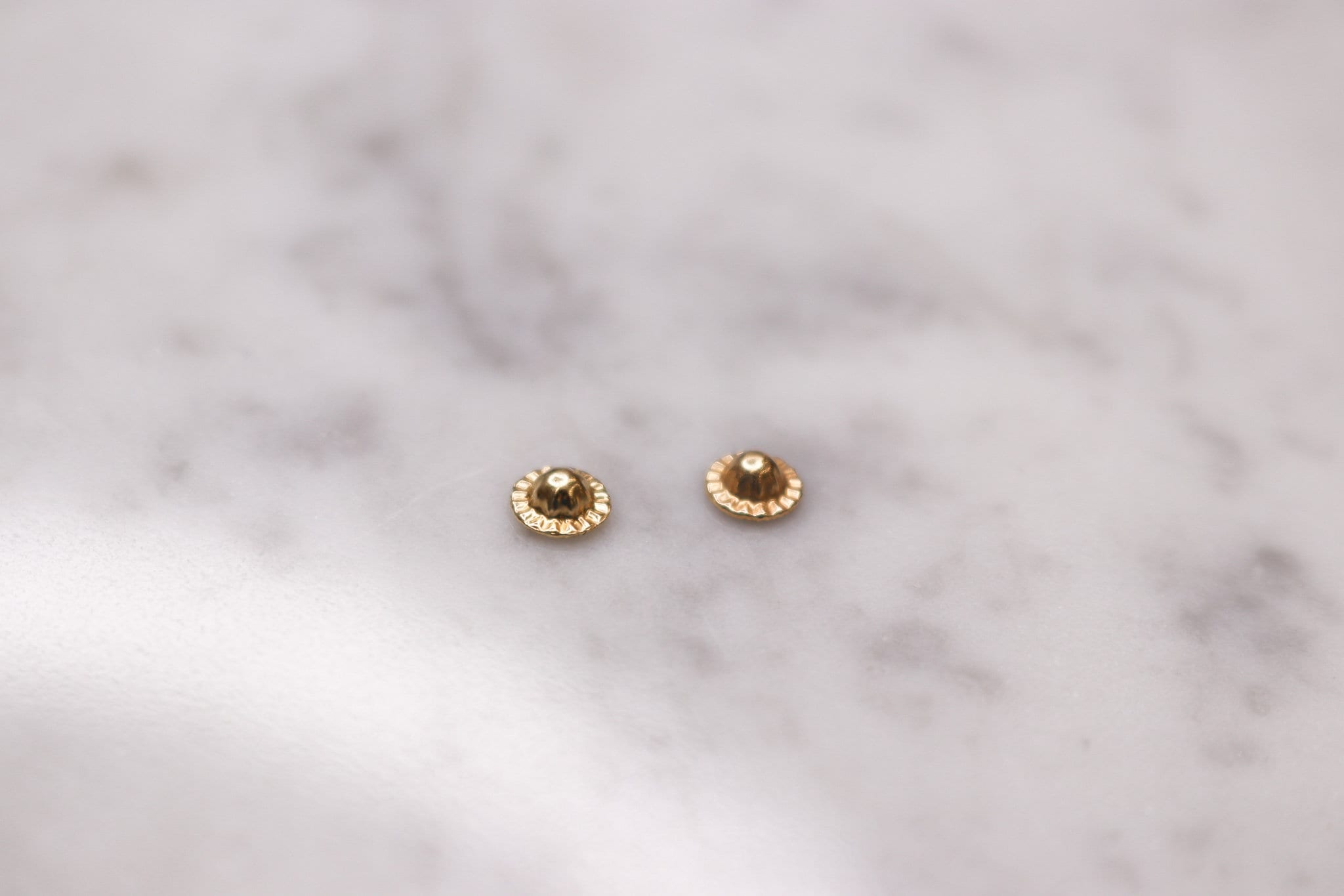  Pair of 14K Yellow Gold Earring Back Replacements, Threaded  Screw On Screw Off, Quality Die Struck, Post Size .039 Pad Size 5.5 mm