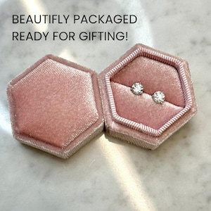 14K Lab Grown Diamond Stud Earrings in jewelry box ready for gifting