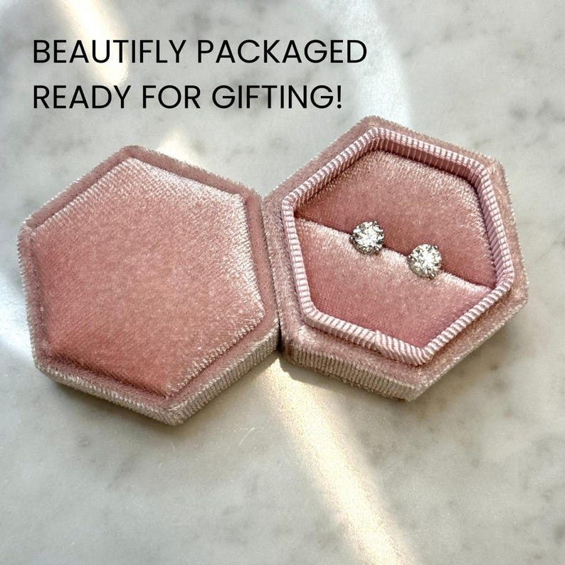 14K Lab Grown Diamond Stud Earrings in jewelry box ready for gifting