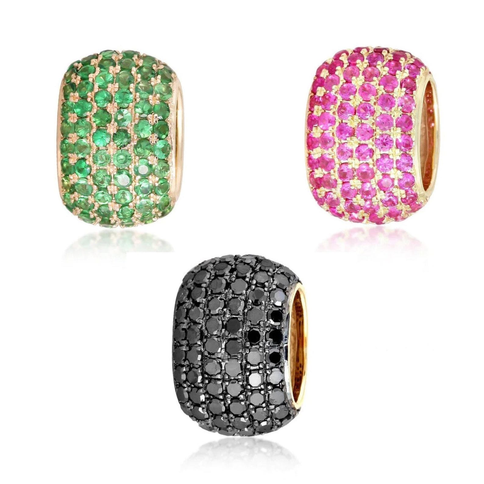Bead Enhancer 14K Diamond Bead Spacer, Diamond Connector Bead Spacer, Diamond ...