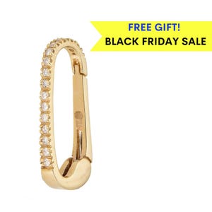 14K Solid Gold Diamond Enhancer Charm Pendant Lock, 14k Gold Charm Lock, Gold Charm Holder, Diamond Charm, black friday sale, christmas