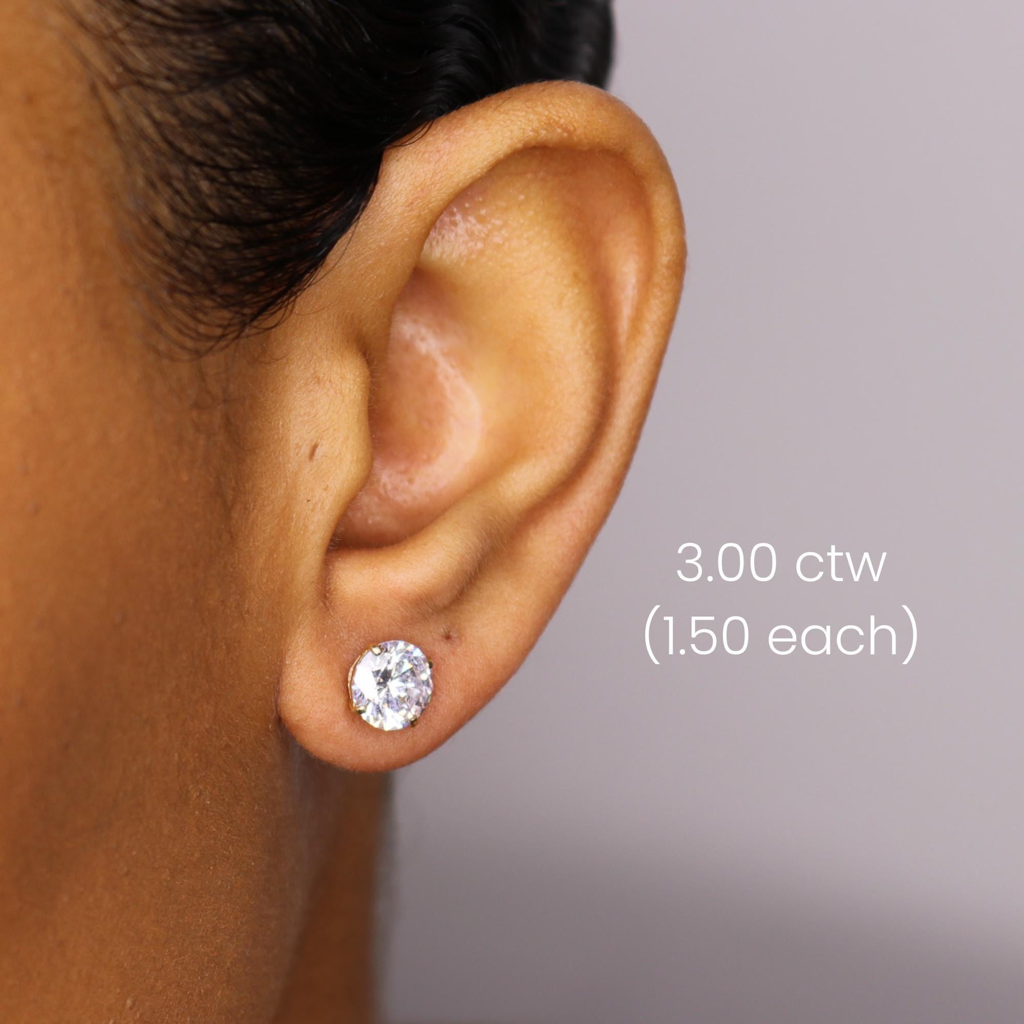 14K Lab Grown Diamond Studs, IGI Certified Diamond Stud Earrings ...