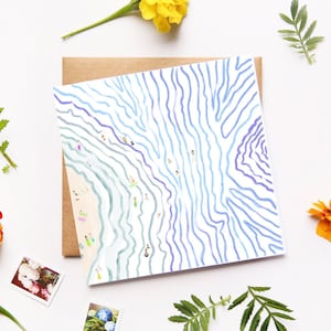Carta giornaliera sulla spiaggia, Buone vacanze estive, Avere una bella carta di viaggio, carta a tema nautico, Happy Travels Card, Solo perché Nota, Arte dell'Oceano