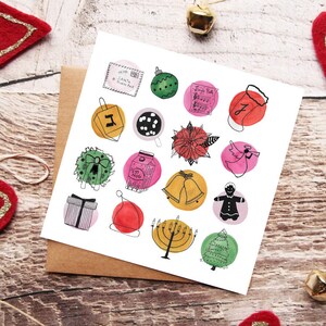 Happy Holidays Card, Christmas Card, Hanukkah Card, Bonne Année, Art d'Illustration, Peinture à l'aquarelle, Cadeaux de vacances, Cartes Blanches