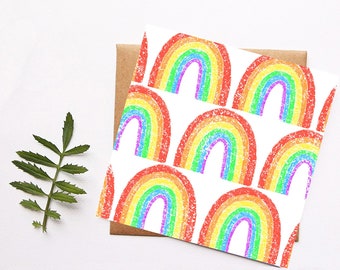 Happy Rainbow, Gay Pride Card, LGBTQIA Pride, Rainbow Pattern Design, Love is Love, Any Occassion Card, Just Because, Thank You Note