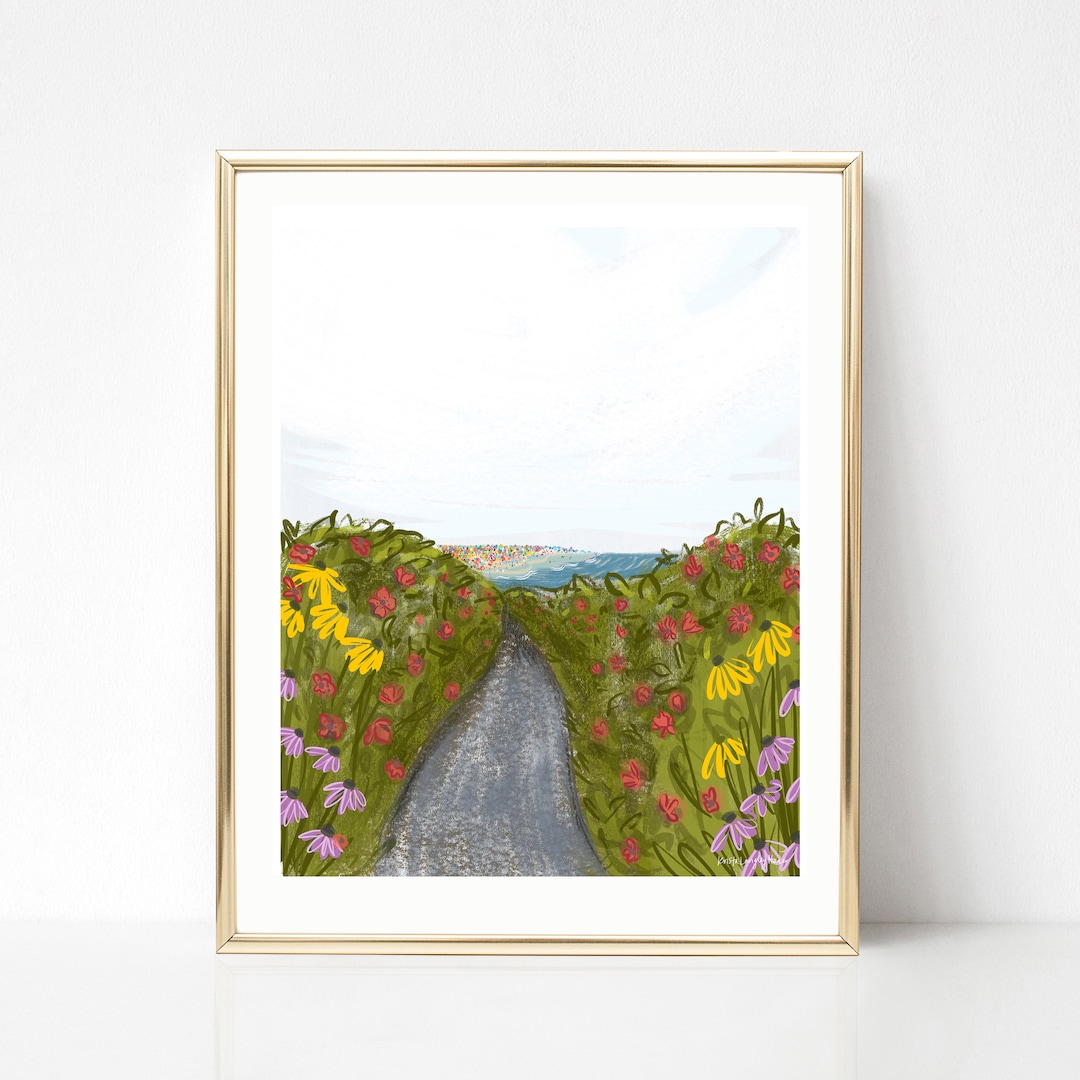 Photo inspiration: Marginal House Decor Reference: Marginal Way View Of Ogunquit Beach Illustration Maine Fine Art