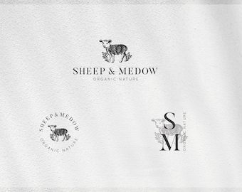 Artisan Sheep Signature Logo Blog Branding Kit Premade Hand drawn Logo Design Photography Boutique Logo