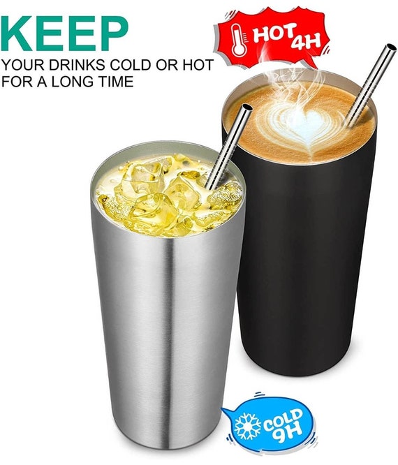 Install Coffee w/ Metal Straws and Cleaner Linux Tumbler Tumblers & Water Glasses Drink