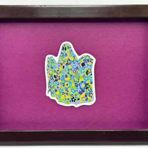 Ghost in a Floral Sheet Sticker