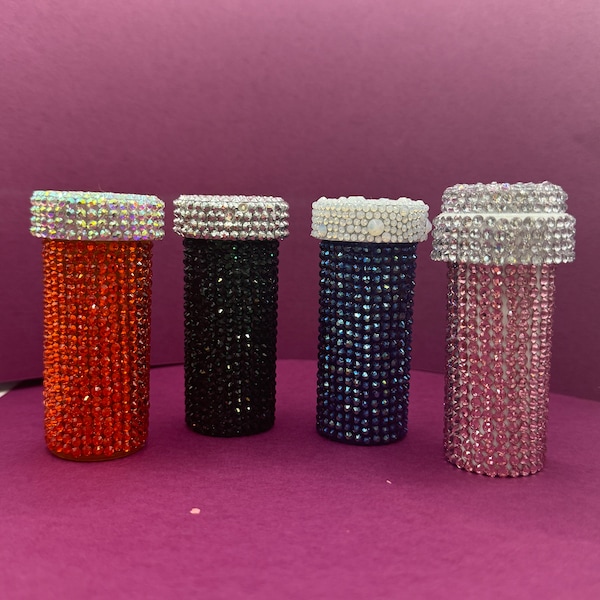 Bedazzled Pill Bottle Stash