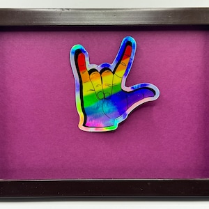 Pegatina ASL Te amo Orgullo LGBTQ