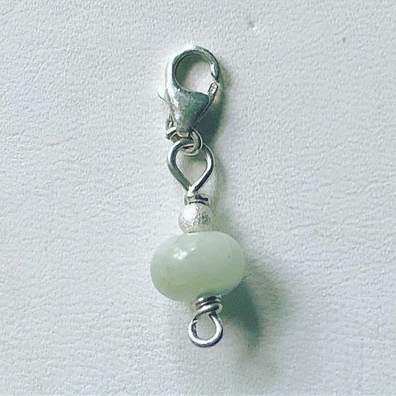 Aquamarine Gemstone Clip on Charm GENUINE AQUAMARINE & STERLING SILVER Aquamarine Gemstone Clip on Charm GENUINE AQUAMARINE & STERLING SILVER
