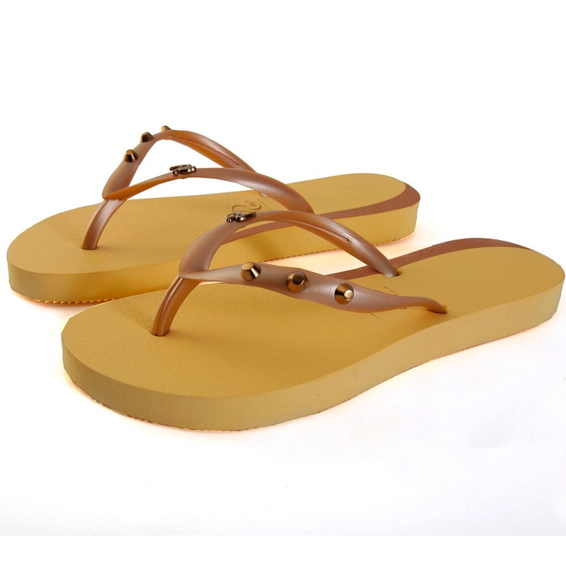 yellow flip flops for women