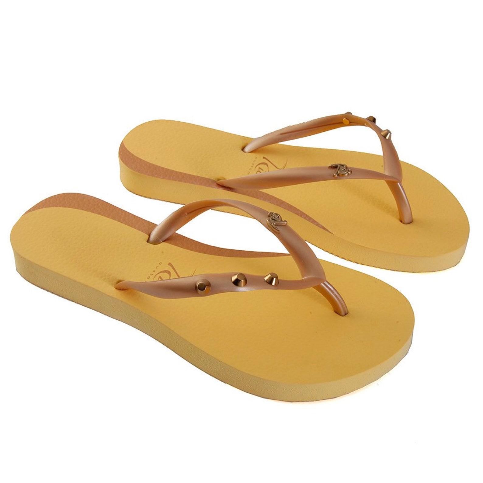 yellow flip flops for women