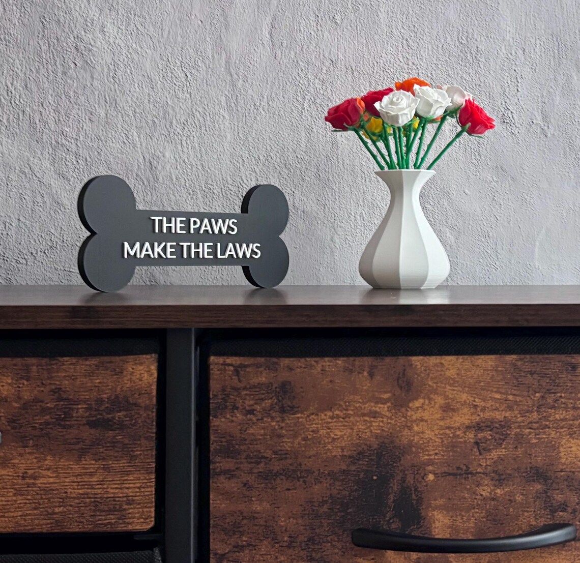 Paws Lettering 3d Sign The Paws Make the Laws, Funny Dog Bone Sign, Dog Lover Decor, 3D ...
