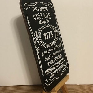 Personalized year sign. Wood, Hand Painted, Vinyl Lettering, Fun man cave sign, fun she shed sign. 6.5"x4.5". bild 4