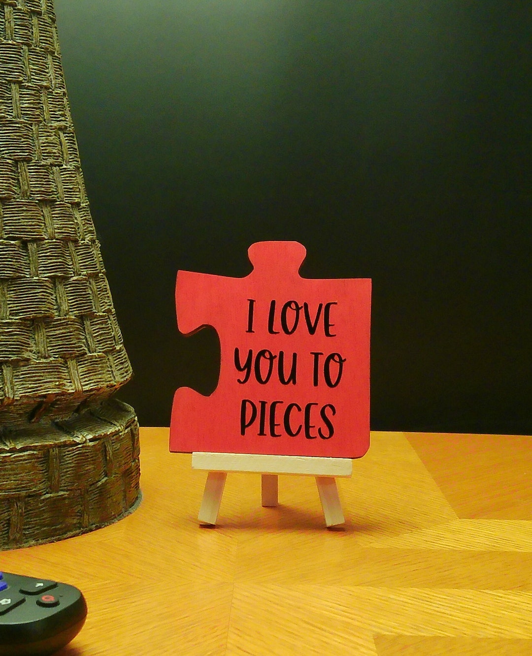 I Love You to Pieces. Wood, Puzzle Piece, Hand Painted, Vinyl Lettering, Fun Puzzle Piece Sign ...